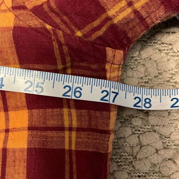 St.John’s Bay Plaid Button Down. Men’s Size XXL. Maroon/Orange. Cotton. Outdoor. - Picture 5 of 6